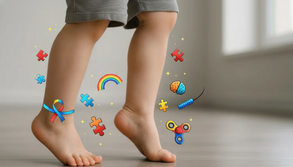 criança andando na ponta dos pés